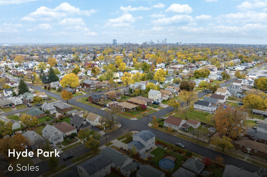 Aerial photo of Hyde Park homes in Niagara Falls, NY—properties represented and sold by David Pascucci.
